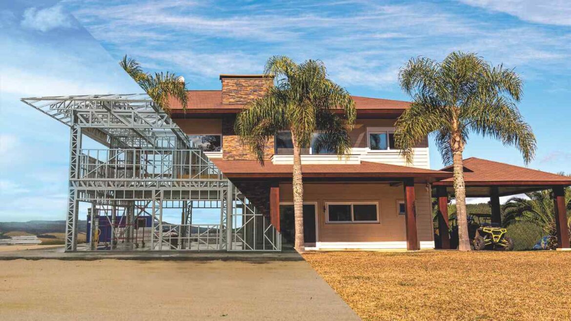 Casa de campo em Steel Frame em meio à natureza