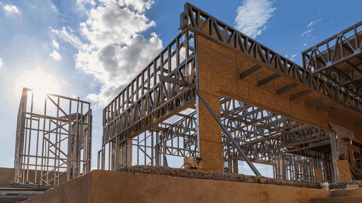 obra de casa em steel frame