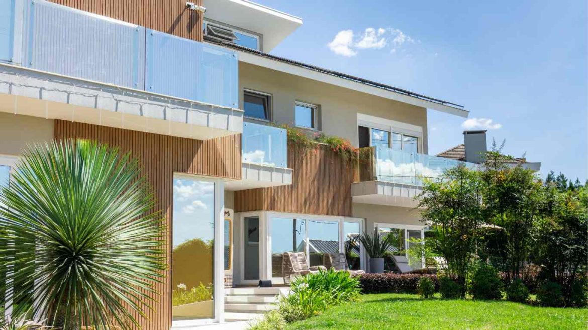 casa de alto padrão com revestimento 3d externo