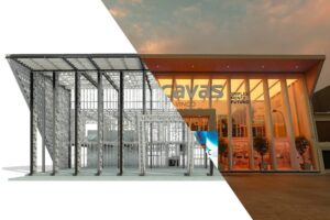 estrutura em steel framing comparada com obra finalizada em construção a seco