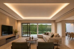Sanca aberta de drywall com iluminação indireta em LED