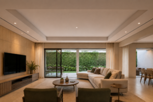 Sanca fechada de drywall com spots de iluminação